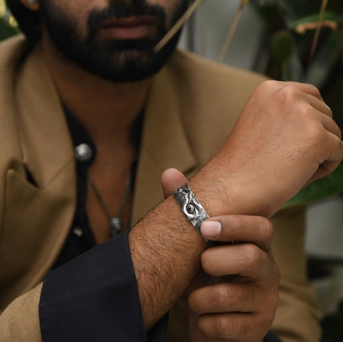 Lion Eyes Silver Cuff Bracelets