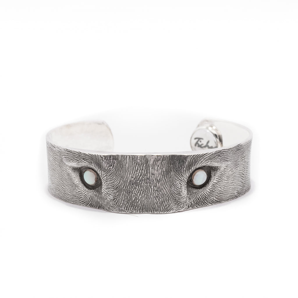Wolf Eyes Silver Cuff Bracelets