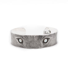 Load image into Gallery viewer, Wolf Eyes Silver Cuff Bracelets

