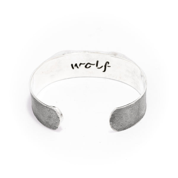 Wolf Eyes Silver Cuff Bracelets