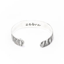 Load image into Gallery viewer, zebra-mens-silver-cuff-bracelts
