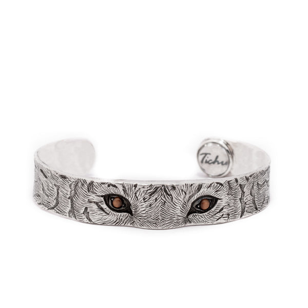 Tiger Eyes Silver Cuff Bracelets