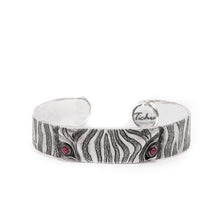 Load image into Gallery viewer, zebra-mens-Silver-cuff-bracelets

