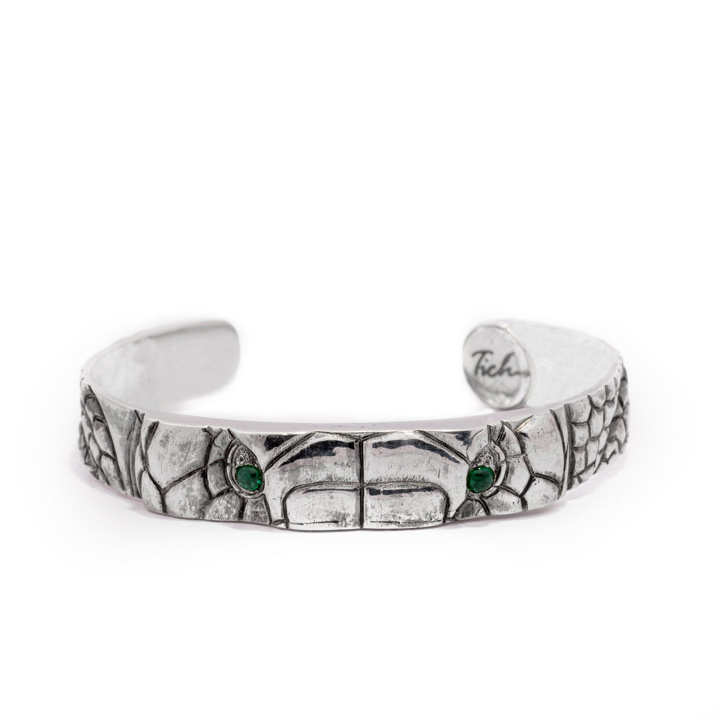 Snake Eyes Silver Cuff Bracelets