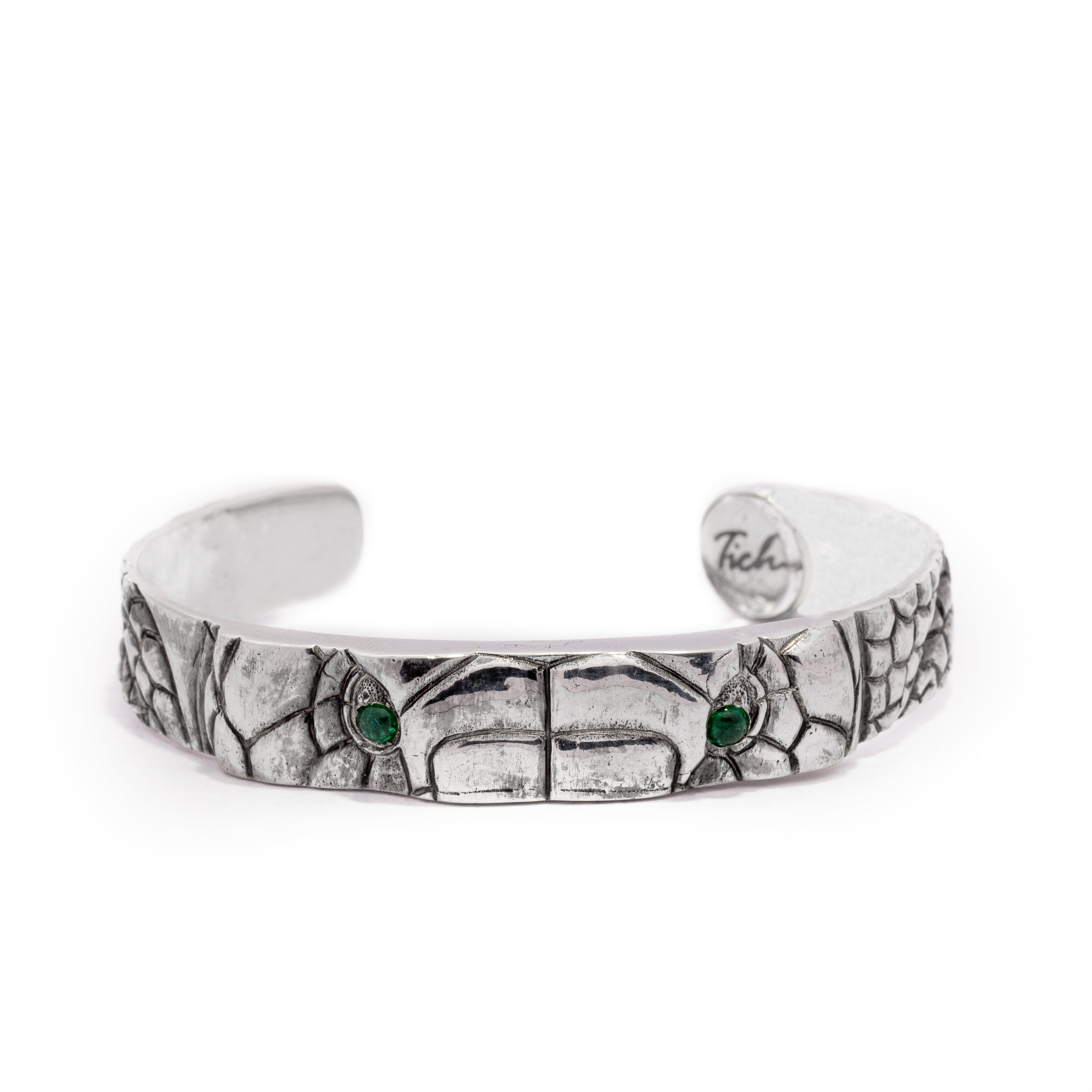 Snake Eyes Silver Cuff Bracelets