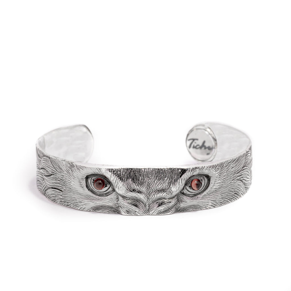 Lion Eyes Silver Cuff Bracelets