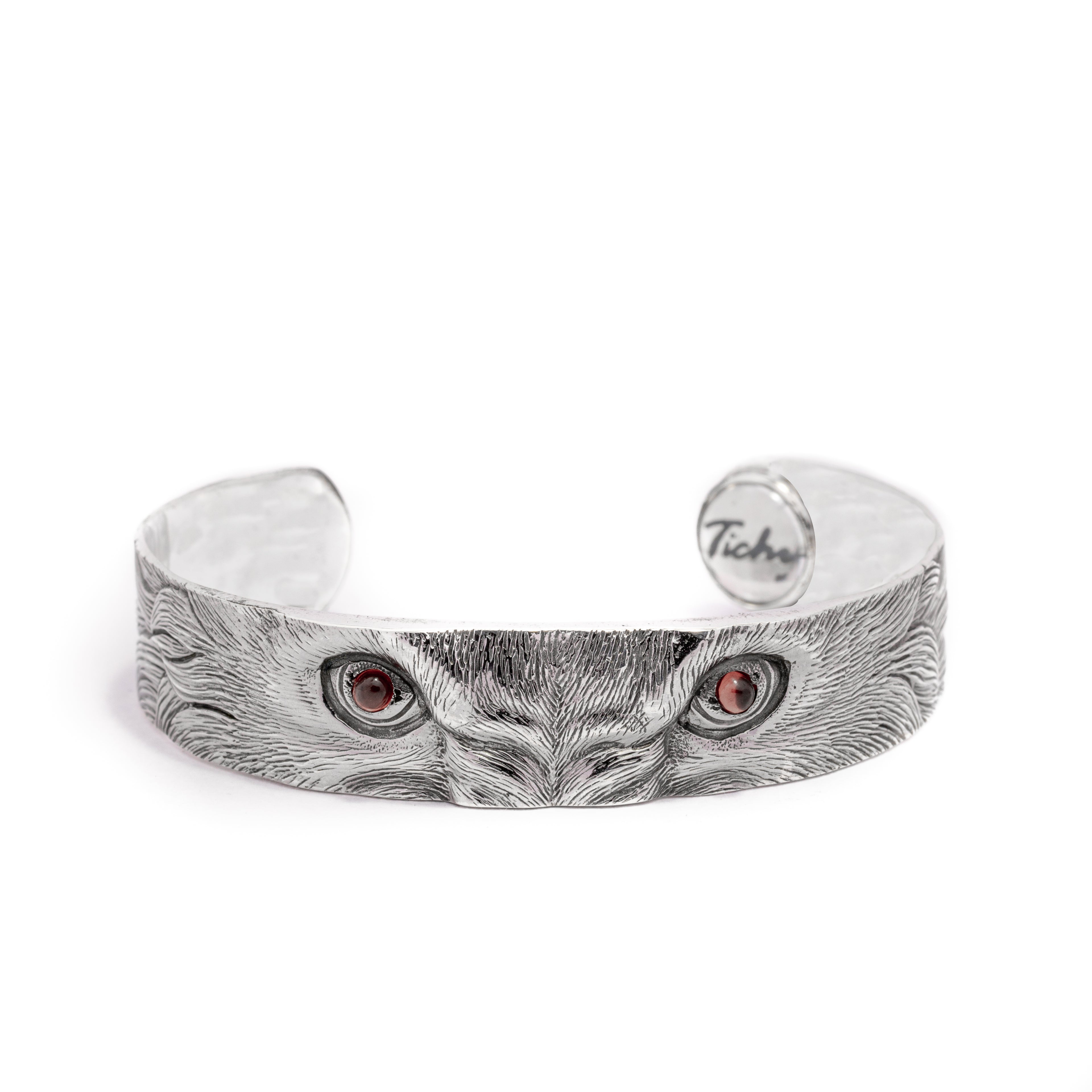 Lion Eyes Silver Cuff Bracelets