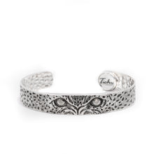 Load image into Gallery viewer, Cheetah Eyes Silver Cuff Bracelet
